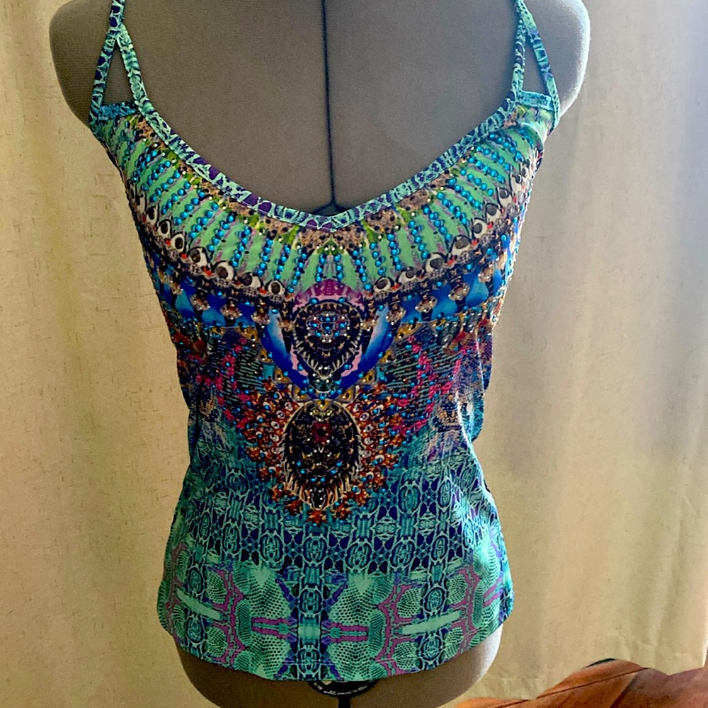 Venus tank top with detailed bling